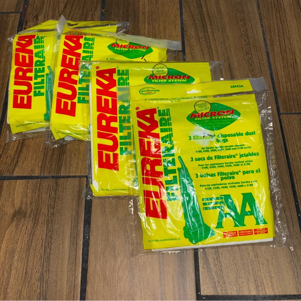 Eureka 58623A Filteraire Type AA Vacuum‎ Cleaner Disposable Dust Bags 3 Pack